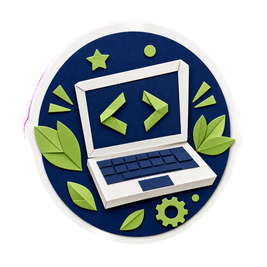 Sticker badge of a paper robot